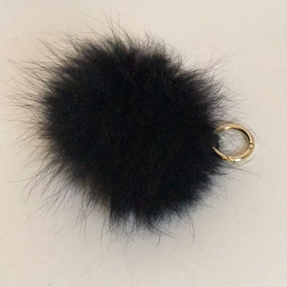 Black Pom Pom Keychain
